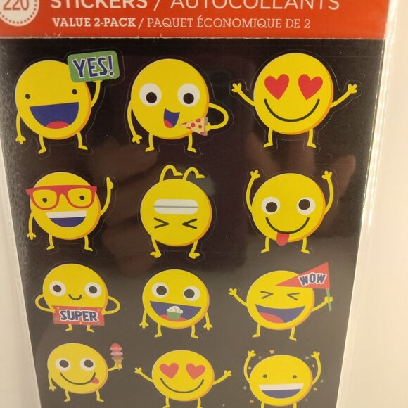 Emoji Teacher Reward Stickers American Greetings Smiley Face Wow Awesome Super - Picture 6 of 7